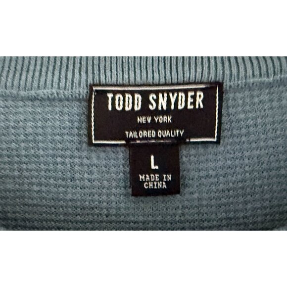 Todd Snyder Mens Blue Crew Neck Sweater L Cotton & Mulberry Silk Blend - Picture 3 of 7